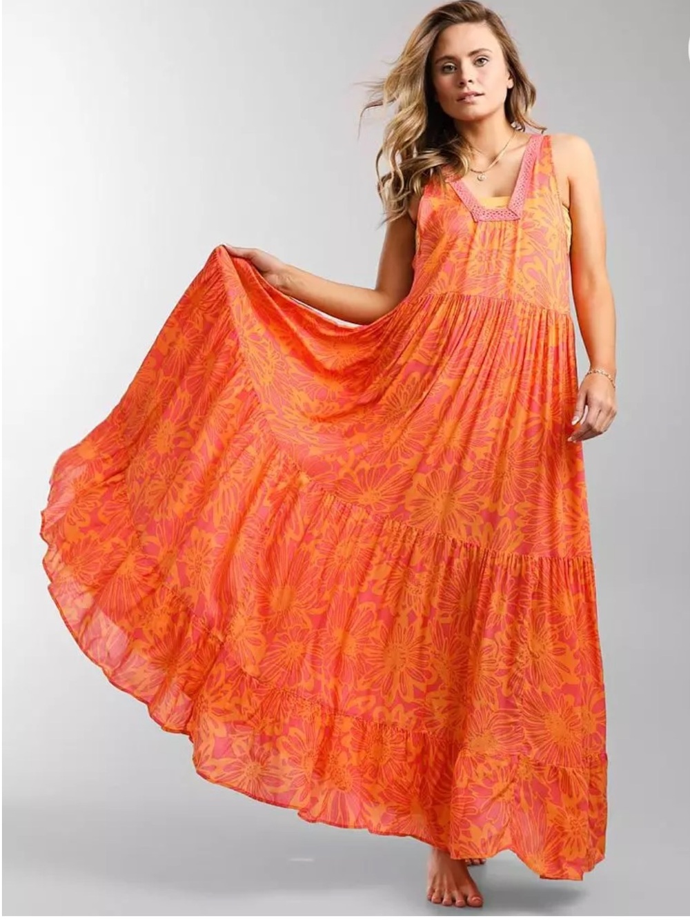 NEW Intimately Free People Tiers For You Maxi Dress in Heavenly Pink - S